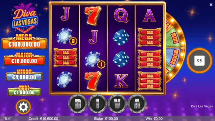 Diva Las Vegas - layar utama dengan gulungan 4x4
